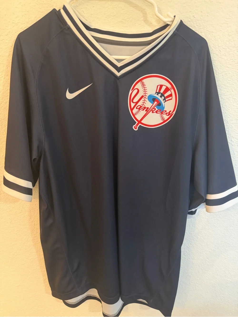 Nike Dark Blue and White Yankees Short Sleeve Jersey